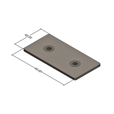 60-020-5 MODULAR SOLUTIONS ALUMINUM END CAP 45MM X 90MM W/HARDWARE